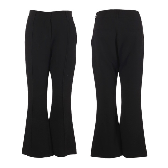 Allen Schwartz Hayden Black Crepe Crop Flare Dress Pants Size 6 - Picture 1 of 11